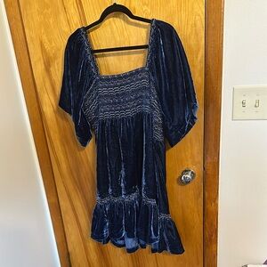 Free People Blue Velvet Dress